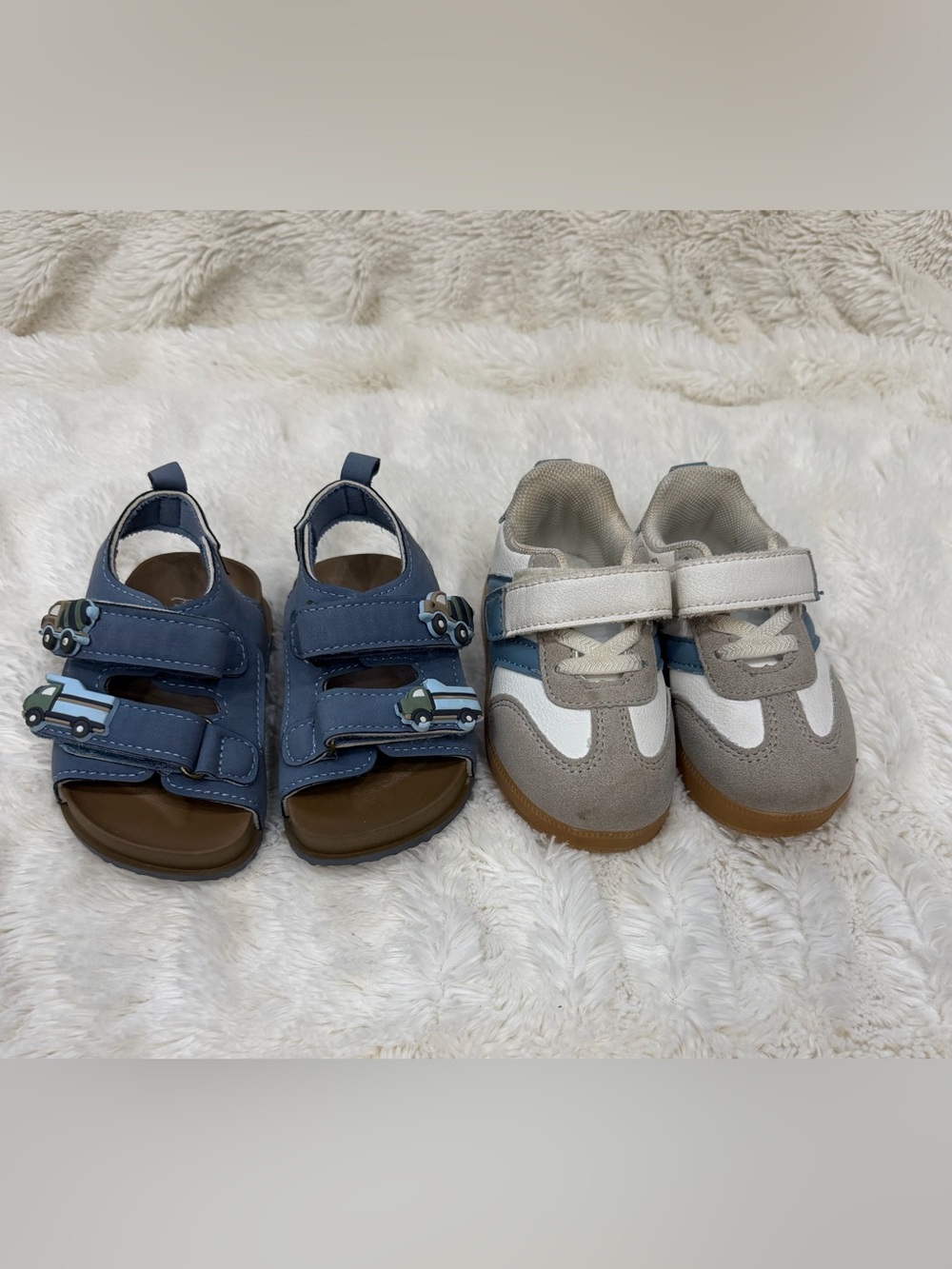 Blue Sandals and Gray-White Sneakers Set for Kids - Unbranded